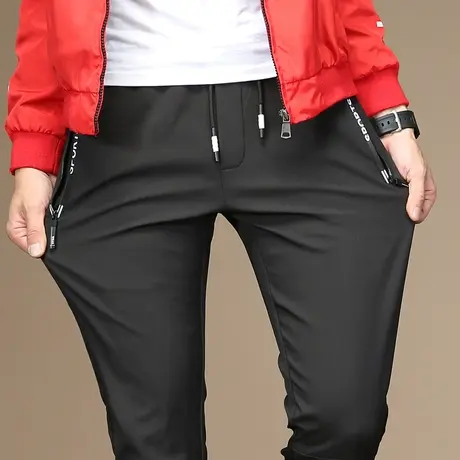 运动裤子男士韩版潮流带绒学生宽松冬季加绒裤加厚休闲裤帅气外穿商品大图