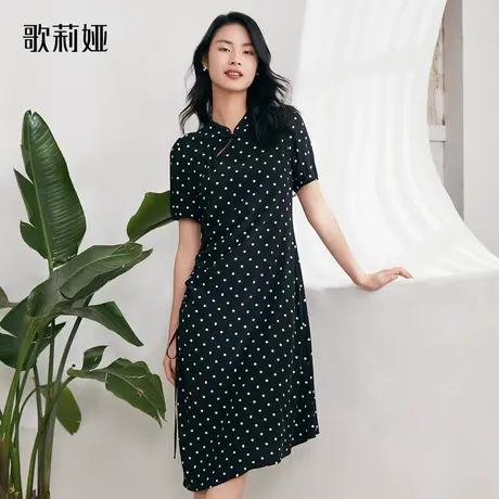 歌莉娅新中式国风旗袍碎花裙子度假风休闲出游连衣裙女1A6H4K7V0商品大图