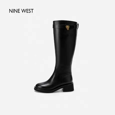 Nine West/玖熙中跟长靴女2023年秋冬新款骑士靴真皮瘦瘦靴高筒靴商品大图