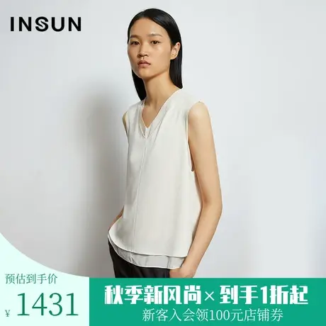 恩裳秋季商场同款桑蚕丝轻商务醋酸垂感舒适雪纺衫上衣女商品大图