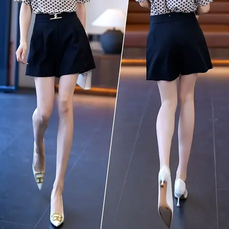 时尚休闲短裤女夏季宽松显瘦A字3分阔腿裤2023高腰薄款西装短裤潮图片