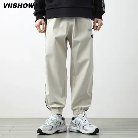 VIISHOW休闲长裤男2023年新款春秋季九分束脚裤子百搭工装裤男商品大图