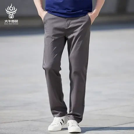 大牛传说夏季薄款冰丝莫代尔商务休闲裤男士宽松直筒大码工装长裤商品大图