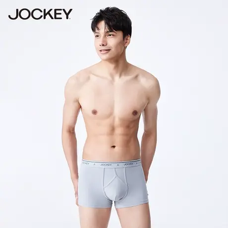 jockey男士内裤棉舒适亲肤平角裤纯色简约倒Y设计中腰四角短裤图片