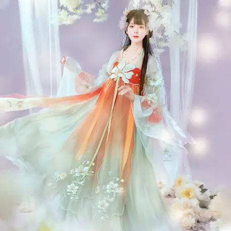 【如梦霓裳丨花精灵】原创汉服女晋制齐胸襦裙诃子羽袖仙女裙夏薄图片