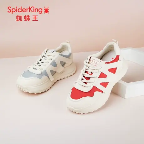 SPIDER KING/蜘蛛王休闲鞋女2024春商场新款运动真皮爆款拼色潮流图片