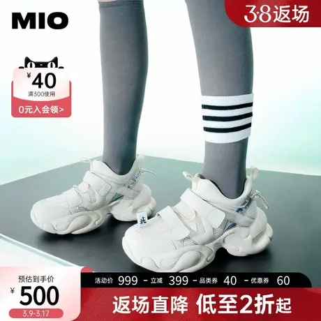 MIO米奥春季新款时尚休闲鞋魔术贴时尚百搭舒适潮流老爹鞋女鞋图片