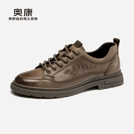 奥康男鞋2023夏季新款流行低帮工装鞋男士简约舒适耐磨休闲皮鞋男图片