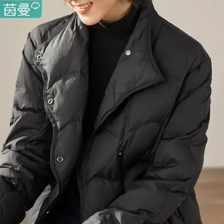 茵曼官方旗舰店短款羽绒服女小个子2023冬季新款薄款棉衣棉服外套图片