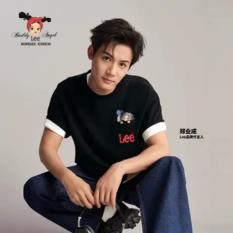 【Angel Chen联名】Lee商场同款24早春新品舒适版男女同款短袖T恤图片