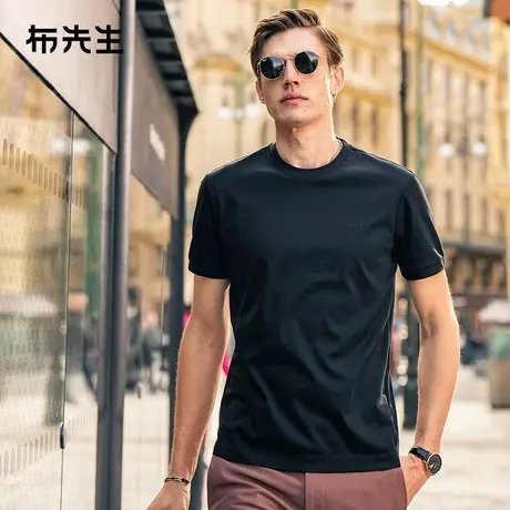 MrBu布先生韩式减龄凉感t恤夏季新款时尚圆领男款短袖ET15157断码图片