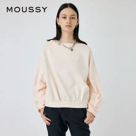 MOUSSY 春季新品都市通勤风纯色简约宽松圆领卫衣女010HAH80-6111商品大图