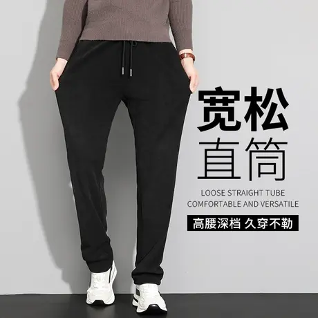 休闲裤秋款男雪尼尔灯芯绒裤子中年加大码冬季宽松直筒爸爸裤子商品大图