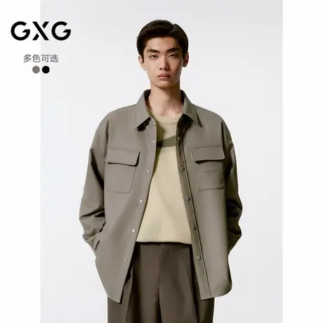 GXG男装 商场同款 简约衬衫式夹克外套男 24年秋品G24X213017商品大图