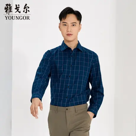 雅戈尔奥莱 商场同款男士长袖衬衫秋冬新款官方DP免烫长袖衬衫商品大图