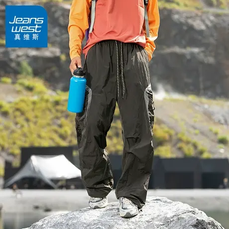N5真维斯男士工装裤2025新款秋季潮流宽松直筒户外冲锋裤男款裤子商品大图