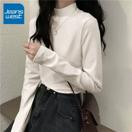 NOA真维斯半高领打底衫女2025年新款秋冬内搭保暖休闲小个子上衣商品大图