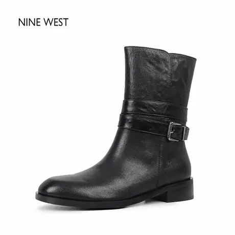 奥莱专供Nine West/玖熙英伦风复古圆头厚底马丁靴时装靴低跟短靴图片