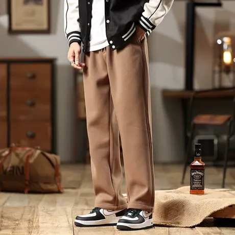 潮流男款裤子潮牌百搭直筒男士休闲裤户外休闲百搭潮流男款工装裤图片