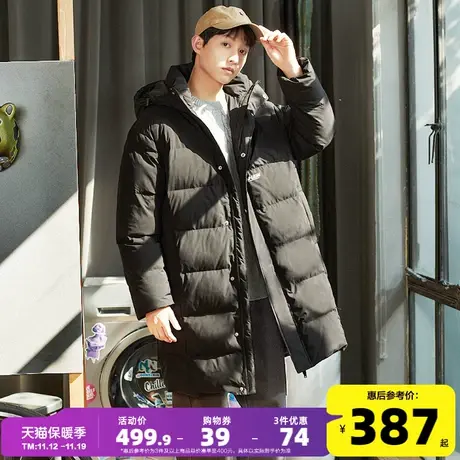 唐狮2023冬季新款男羽绒服长款连帽立领面包服90绒少年加厚外套潮图片