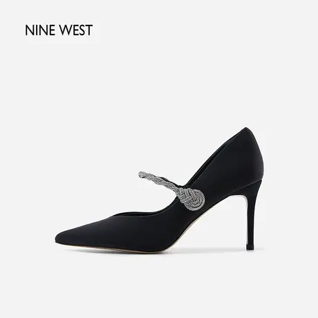 Nine West/玖熙高跟鞋女春气质新款钻带真丝法式千金风细跟单鞋图片