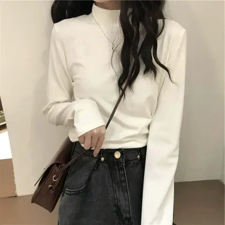 2023年春秋冬季新款女装爆款仿羊绒衫内搭针织打底衫上衣服长袖T图片