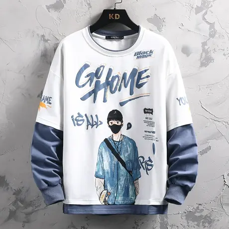 13岁男孩棉感卫衣14长袖t恤15初中学生潮流16大童帅气秋装上衣服商品大图