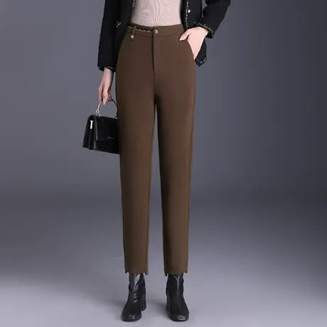 九分小脚裤女秋冬2023新款时尚高腰显瘦小直筒职业裤通勤休闲裤子图片