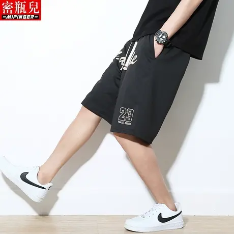 密瓶儿肥佬短裤男宽松夏季男士青少年加肥加大休闲运动裤子五分裤商品大图