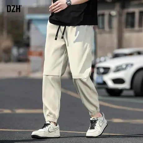 男士卡其色灯芯绒裤子男秋冬新款潮牌束脚休闲裤宽松2023新款男裤商品大图