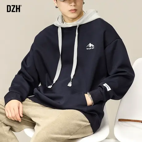 男士美式高街连帽卫衣男款春秋季情侣宽松潮牌帽衫外套男百搭上衣商品大图