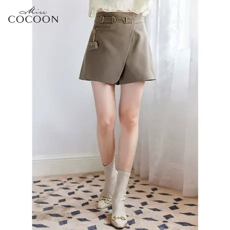 miss COCOON时尚裤子女2023新款春秋装设计感宽松高腰休闲A字短裤图片