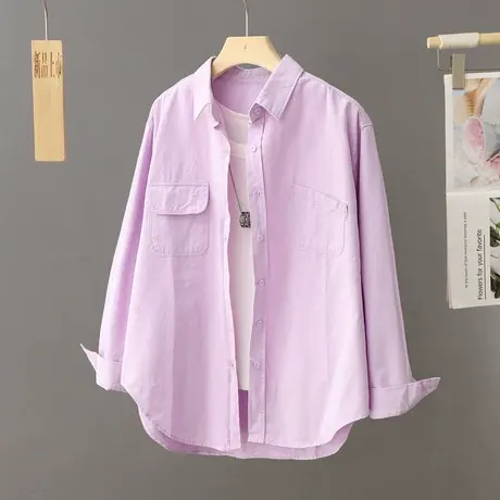 2024年新款法式春秋长袖小众设计感衬衫外套女春秋季衬衣宽松上衣图片