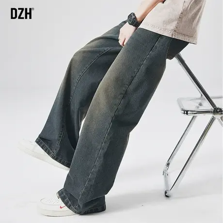 男士美式高街牛仔裤男春季直筒宽松水洗复古裤子2024新款休闲长裤商品大图