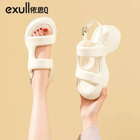 依思q软底凉鞋女2024夏季新款厚底增高小个子运动外穿休闲沙滩鞋商品大图