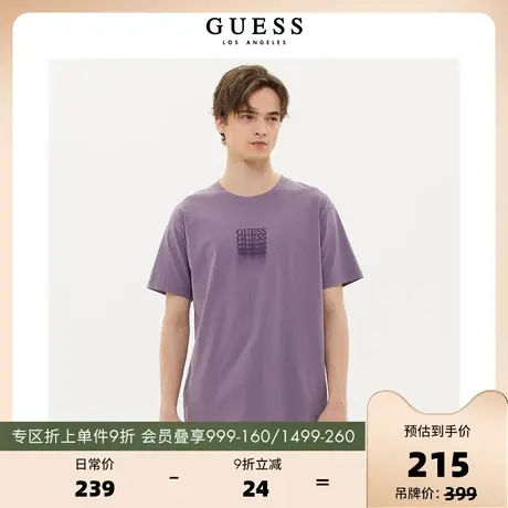 GUESS23新男经典简约休闲个性印花圆领短袖T恤上衣-X3PP19K2Q40图片