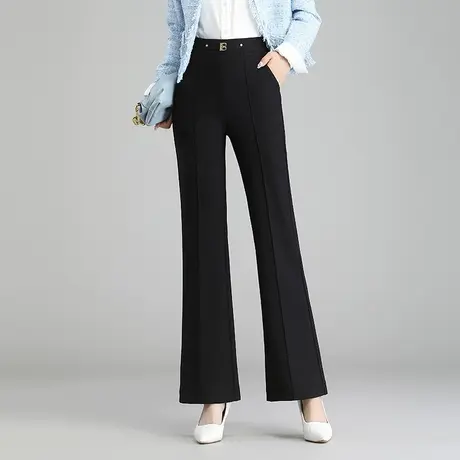 微喇裤女高腰气质垂感长款2023秋季新款通勤显瘦直筒喇叭裤西装裤商品大图