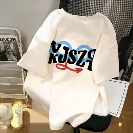 纯棉设计感短袖t恤女夏季新款潮牌宽松小众高街港味chic半袖上衣图片