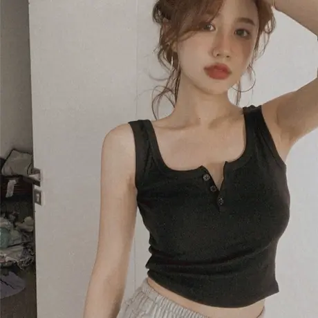 胖mm吊带小背心女内搭春夏2024新款大码修身显瘦短款针织上衣外穿图片