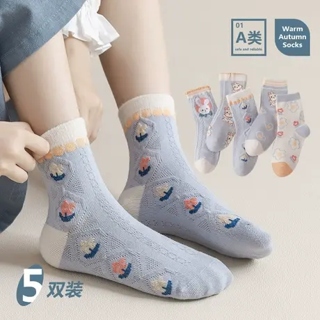 儿童袜子女童春秋款中筒袜女孩公主花边棉袜宝宝秋冬薄款2022新款图片