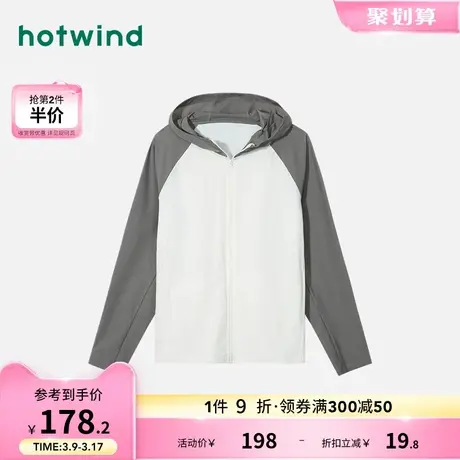 热风2024年夏季新款男士拼接防晒服商品大图