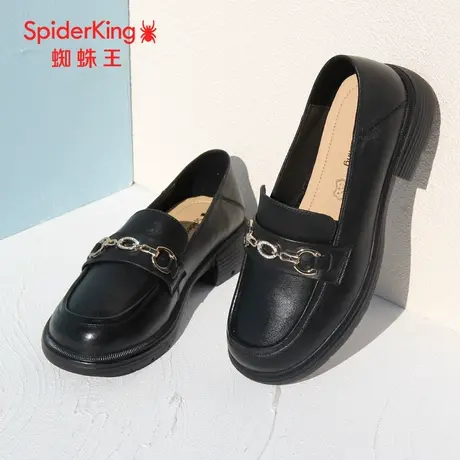 SPIDER KING/蜘蛛王乐福鞋真皮2023春季商场新款小皮鞋女软底单鞋图片