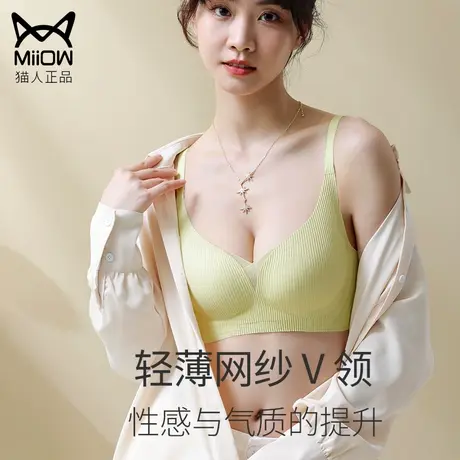 猫人内衣女小胸聚拢无痕美背无钢圈调整型收副乳夏季薄款舒适文胸商品大图