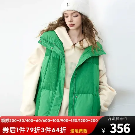 妖精的口袋宽松羽绒马甲女2023冬季新款小个子宽松多巴胺无袖上衣图片