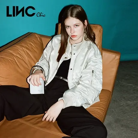 商场同款LINCCHIC金羽杰轻薄羽绒服女2023年新款短款夹克外套女商品大图