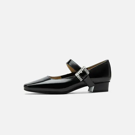 Nine West/玖熙2025年春季新款玛丽珍鞋女方头扣带浅口低跟单鞋女图片
