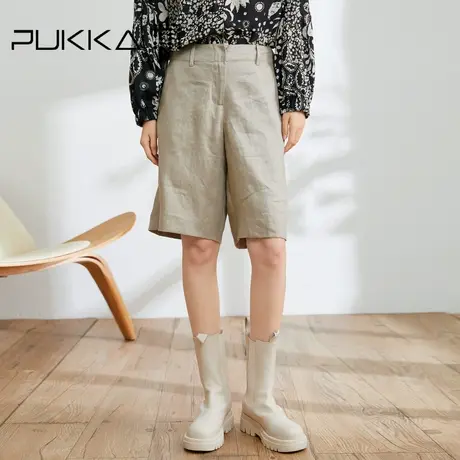 蒲PUKKA 原创设计短裤女2023春夏新款宽松休闲五分直筒裤子商品大图