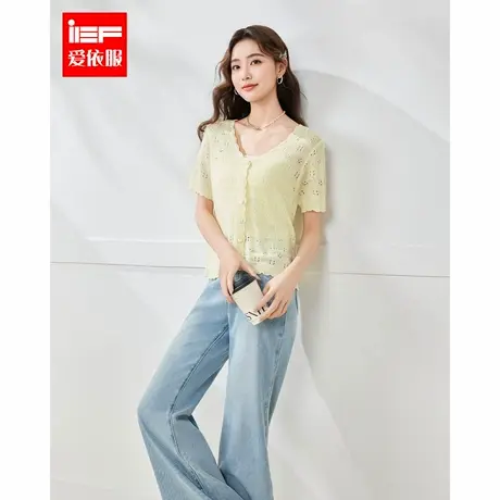 IEF/爱依服2025夏季新款法式甜美温柔风通勤百搭薄款毛织外披上衣商品大图