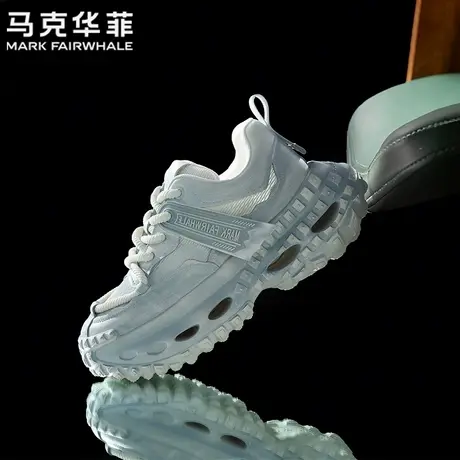 马克华菲正品男鞋2025新款旅游网面运动透气内增高休闲轮胎老爹鞋商品大图