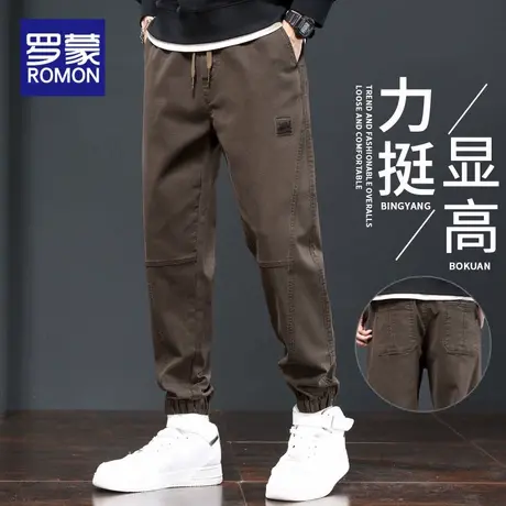 罗蒙工装裤子男秋季2025新款九分束脚青少年运动春秋男士休闲长裤商品大图